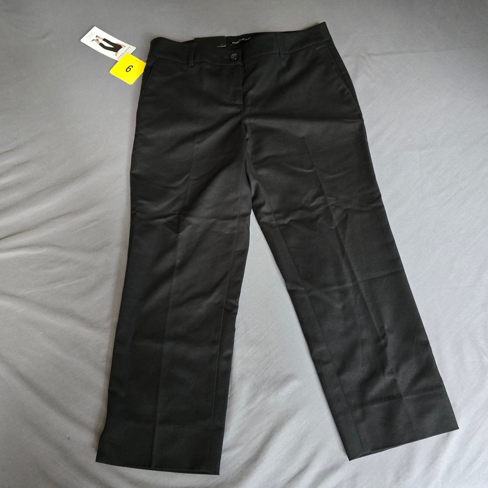 Hilary Radley Slim Leg Pants Womens 6 Black Sits at Waist D2088-K366